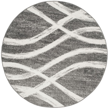 Safavieh Adirondack Power Loomed Round Area Rug Charcoal & Ivory - 4 x 4 ft. ADR125R-4R